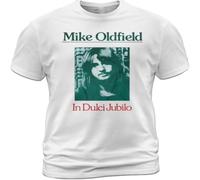 Cotton Unisex T Shirt Mike Oldfield in Dulci Jubilo Album Tee on Horseback White XL