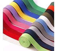 Cotton Webbing 8 pièces 5M coton sangle bretelles artisanat fournitures bricolage décoratif couture tissu artisanat en Nylon corde for animaux de compagnie sac à dos accessoires(Red,25MM)
