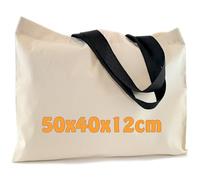 Cottonbag Joe Grand sac en coton 50 x 40 x 12 cm - Spacieux pour le shopping, les voyages et la vie quotidienne - Sac en tissu robuste en coton - Certifié Öko-Tex 100