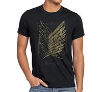 CottonCloud Protect The Wall T-Shirt Homme AOT on Attack Anime Titan, Taille:XXL, Couleur:Noir