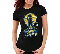 CottonCloud Sailor Mercury T-Shirt Femme Moon Anime Manga Cosplay Crystal, Taille:2XL