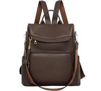 Cottoncode Sac à Dos Femme Antivol, Sacs à Main Portés Dos en Cuir Végétalien, Sac à Dos Élégant en Cuir, Backpack Imperméable pour Voyages, Travail, École, Escapades Urbaines