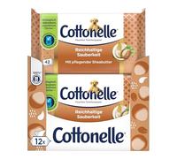 Cottonelle Papier toilette humide, « Mein Spa Erlebnis » - Cachemire et beurre de karité - Biodégradable - Sans plastique - Refermable - Lot de 12 x 42 lingettes humides