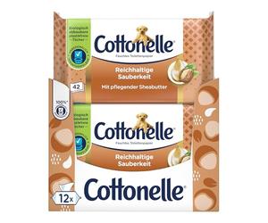 Cottonelle Papier toilette humide, « Mein Spa Erlebnis » - Cachemire et beurre de karité - Biodégradable - Sans plastique - Refermable - Lot de 12 x 42 lingettes humides
