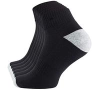 CottonPrime Lot de 6 paires de Chaussettes de sport Quarters - chaussettes fonctionnelles avec terry semelle, unisexe (35-38, Noir/Gris)