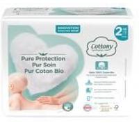 Cottony Couches avec du Coton Bio 38 Couches Taille 2 (3-6 kg) - Sachet 38 couches