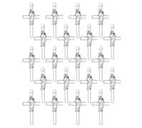 COTTVOTT Lot de 20 pendentifs en forme de croix patron Saint Jude - Croix catholique de San Judas Tadeo - Chapelet - Collier - Bracelet - Boucles d'oreilles - Fournitures de fabrication (croix de St