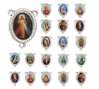 COTTVOTT Médaille miraculeuse Saint Benoît, Notre-Dame de Guadalupe pour la fabrication de bijoux, Vierge Marie Christ Jésus Centre de connexion, Alliage, Pas de gemme