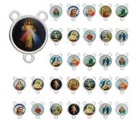 COTTVOTT Médaille miraculeuse Saint Benoît, Notre-Dame de Guadalupe pour la fabrication de bijoux, Vierge Marie Christ Jésus Centre de connexion, Alliage, Pas de gemme