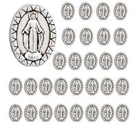 COTTVOTT Médaille Vierge Marie Notre-Dame de Grace / Exorcisme Saint Benoît / Croix de Jésus en vrac pour la fabrication de bijoux, chapelet, collier, bracelet, perles d'espacement, 0.9*1.2cm, Alliage