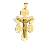 COTTVOTT Pendentif crucifix de pardon avec médaille de Saint Benoît et miraculeuse, triple menace, pendentif croix catholique pour homme et femme