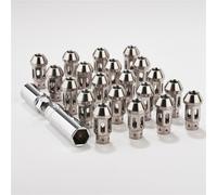 COTUND 20 pièces/Ensemble écrous de Roue de Course en Alliage de Titane M12 * 1.5 M14 * 1. Écrou Creux de 50mm adapté for Chevrolet Hyundai Subaru Mitsubishi Acura(Silver,M12x1.5)