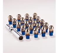 COTUND 20 pièces/Ensemble écrous de Roue de Course en Alliage de Titane M12 * 1.5 M14 * 1. Écrou Creux de 50mm adapté for Chevrolet Hyundai Subaru Mitsubishi Acura(Baked Blue,M12x1.25)