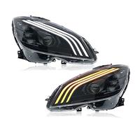 COTUND Phares à LED compatibles avec Mercedes Benz Classe C W204 2007-2010, lentille de projecteur de phares à LED DRL, accessoires automobiles(Xenon,Configuration A)