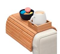 Couch Cup Holder, Wooden Sofa Drink Holder, Side Table, Anti-Slip Coaster Tray, Home Organizer for Drinks & Snacks (& Space-Saving) Ideal for Small Spaces, Apartments, Dorms