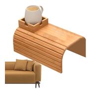 Couch Cup Holder, Wooden Sofa Tray, Anti-Slip Drink Coaster, Secure Side Table for Cups, Mugs, Bottles, and Snacks, Space-Saving Home Organizer for Living Room