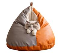 Couchage chat Nid Semi-Fermé Lavable Drôle en Forme de Derrière de Poule | Lit Chiot Abri Dôme Chat Pour Chaton Petit Chien Race Moyenne Maison Chambre Balcon Appartement Fermette Gris orange