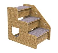 Couchage en bois 3 étapes | Échelle portable moyenne moyenne et moyenne pour chats âgés aide les animaux domestiques à atteindre des lits hauts canapés avec facilité