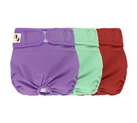 Couche Chien Femelle Très Absorbante Paquet de 3 - Culotte Chiennes Chaleurs avec Tampon Microfibre à 2 Couches, Polyester Respirant et Extérieur Imperméable Super Petit - Chiots Nouveau-nés