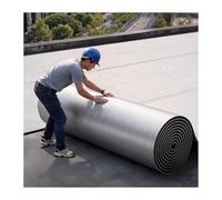 Couche D’Isolation en Caoutchouc Autocollant，D'isolation en mousse d'aluminium réfléchissant，Phonique Auto，Pour sols, toits, portes de garage et camping-cars(1*1m/3.2*3.2ft,25MM(THK))