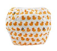 Couche de bain bébé nourrisson Snap réglable maillot de bain étanche couche-culotte réutilisable été Swim Nappy pantalon de formation pour garçons filles cours de natation, taille libre(canard)