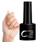 Couche de finition gel pour poudre chrome - 7 ml à catalyser sous lampe LED,Finition miroir ultra brillante,Pour femmes, usage en salon, art et beauté des ongles