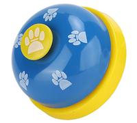 Couche de Pot de Chien, Entraînement de Chien Cloche Cloche de pour Sortir avec Grand Bouton Conception en Métal (Couverture Bleue du Fond Jaune)