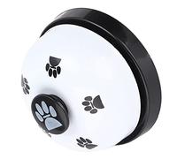 Couche de Pot de Chien, Entraînement de Chien Cloche Cloche de pour Sortir avec Grand Bouton Conception en Métal (Couvre Blanche Fond Noir)