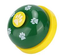 Couche de Pot de Chien, Entraînement de Chien Cloche Cloche de pour Sortir avec Grand Bouton Conception en Métal (Couverture Verte du Fond Jaune)