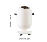 Couche de poubelle avec couvercle - Panier de déchets 15L pour la cuisine avec fonction roulante, bac de recyclage pour salle de bain, dortoir, bureau, chambre, appartement, linge, organisation maison