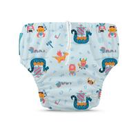 Couche d'eau avec cordon - The Vikings, taille M | Certifié OEKO-TEX Standard 100 | Lavable et réutilisable | Doublure en Tencel™ Lyocell | Cordon facile | 7-13 kg