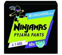 Couche jetables - Couches d'apprentissage Ninjamas - Garçon - 60 Sous-Vêtement De Nuit - Paquet 1 Mois 8-12 ans