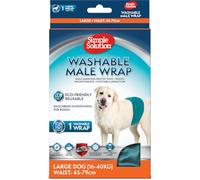 Couche Lavable Simple Solution pour Chien mâle, Bande L | Ultra-absorbante, étanche et ajustable. Confort idéal contre l'incontinence, le marquage ou la miction d'excitation.