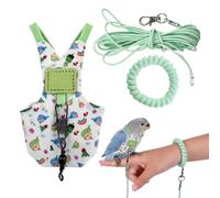 Couche Pour Perroquet Ajustable Étanche Ergonomique avec Corde de Vol de 2 | Harnais Couche Oiseau Pour Petite Perruche Calopsitte Conure Perroquet Canari Intérieur et Extérieur