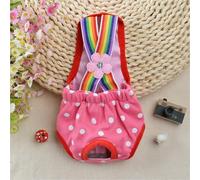 Couche Réutilisable pour Chiots Culotte Physiologique Couches Menstruelles À Bretelles Culotte en Coton Culotte Physiologique pour Chiennes(B,M)