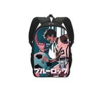 (Couche unique 16 pouces-2) Sac à dos d'école de prison bleu anime sac à dos étudiant créatif en polyester