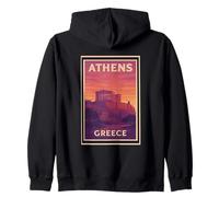 Coucher de soleil à Athènes Grèce Sunrise Dusk Aube Voyage Art Graphic Sweat à Capuche