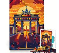 Coucher de Soleil à la Porte de Berlin Puzzle 1000 pièces pour Adultes Cadeau Jeu de logique et d'adresse Anti-Stress Découpe précise Liste de souhaits du Père Noël 50x75cm