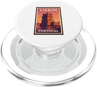 Coucher de soleil à Lisbonne, Portugal, lever du soleil, aube, voyage, art graphique PopSockets PopGrip pour MagSafe