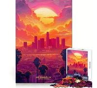 Coucher de Soleil à Los Angeles Puzzle de 1000 pièces pour Adultes et Adolescents Amélioration de la mémoire Détente et légèreté Découpe Nette 38x52cm