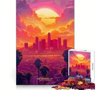 Coucher de Soleil à Los Angeles Puzzle de 1000 pièces pour Adultes Jeu de réflexion Intelligent et Silencieux Découpe précise Cadeau Original 50x75cm