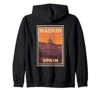 Coucher de soleil à Madrid Espagne Lever du soleil Aube Voyage Art Graphic Sweat à Capuche