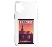 Coucher de soleil à Prague République tchèque Crépuscule Aube Voyage Art Graphic Coque pour iPhone 16 Plus