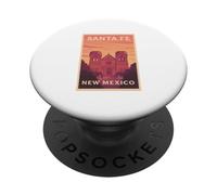 Coucher de soleil à Santa Fe Nouveau-Mexique Crépuscule Aube Voyage Art Graphic PopSockets PopGrip Adhésif