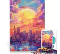 Coucher de Soleil à Sydney, Australie Puzzle de 1000 pièces pour Adolescents, idéal pour Un Moment de détente et de créativité Un Cadeau Parfait 38x26cm
