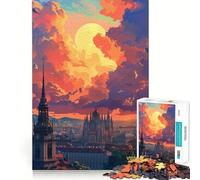 Coucher de Soleil à Vienne, Autriche Puzzle de 1000 pièces pour Adolescents, Jeu d'exercice Mental, Relaxation, Design, liste de souhaits du Père Noël 50x75cm