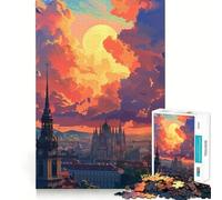 Coucher de Soleil à Vienne, Autriche Puzzle de 1000 pièces pour Adultes, Jeu de réflexion, Divertissement partagé, découpe de précision, Objet d'art 38x26cm