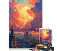 Coucher de Soleil à Vienne, Autriche Puzzle de 1000 pièces pour Adultes, Jeu de réflexion, Divertissement partagé, découpe de précision, Objet d'art 38x26cm