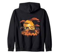 Coucher de Soleil Africain en Forme de Safari Sauvage Sweat à Capuche