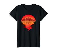 Coucher de Soleil au lac - Réflexion du crépuscule T-Shirt Graphique avec Valeur